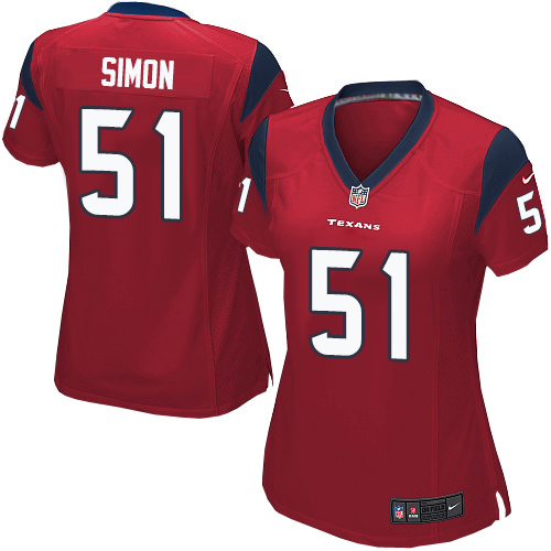 Women's Game John Simon Nike Jersey Red Alternate - #51 NFL Houston Texans